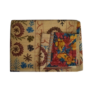 Suzanne ผ้าห่มปักลายแบบสองไซส์ของอินเดีย,ผ้าห่ม Kantha แบบวินเทจส่าหรีผ้าคลุมโซฟาพรมชายหาดผ้าห่มและผ้าคลุม - Product Image 4