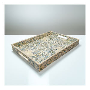 Plateau d'incrustation de nacre du Vietnam fait à la main élégant plateau de service écologique pour le décor de restaurant de maison d'hôtel-SM2081 - Product Image 1