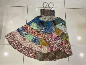 Jupe longue patchwork fluide, robe longue Maxi, robe jupe bohème, jupe Festival Hippie Boho, Maxi longue paysanne multicouche - Product Image 6