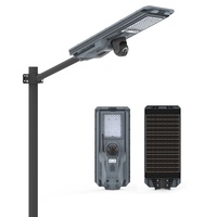 Projet de sécurité des villages, lampadaire solaire CCTV 1200W, lampe LED intégrée tout-en-un en ABS pour les routes rurales