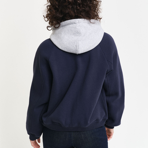 เสื้อแจ็กเก็ตตัวแทนที่ออกแบบได้เองมีโลโก้ผ้ากำมะหยี่ผ้าคอตตอนแขนเสื้อคอตั้งระบายอากาศได้ดีมีตัวอักษรพี่น้องชมรม - Product Image 3