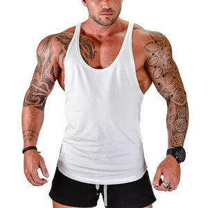 Débardeur de sport pour homme pour la musculation, singlet de fitness, débardeur musculaire, débardeur en coton tricoté sans manches, chemise unie - Product Image 4