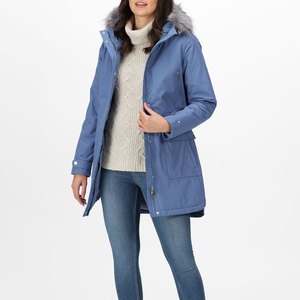 เสื้อแจ็คเก็ตกันลมมีฮู้ดสำหรับผู้หญิงเสื้อคลุมขนสัตว์มีสไตล์ออกแบบได้ตามต้องการใช้กลางแจ้งกันน้ำ - Product Image 2