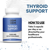 Compléments Alimentaires ODM OEM pour le Soutien de la Thyroïde, Capsules de 500 mg, 60 Comprimés