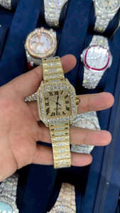 Elegante y lujoso reloj de pulsera Hip Hop tachonado a mano con Vvs Clarity Moissanite Diamonds Dial de acero inoxidable - Product Image 5