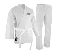 Uniforme de Karate con Logotipo Personalizado, 100% Algodón, Transpirable, Unisex, para Adultos, Ropa de Artes Marciales, Blanca, Corte Regular