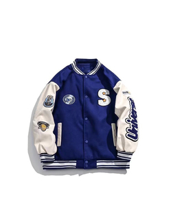 Hot Selling Wholesale OEM <b>Mens</b> Thick High GSM <b>Bomber</b> <b>Jacket</b> Custom Embroidery Patch <b>Varsity</b> <b>Jacket</b> High Quality Manufacture - Product Image 3