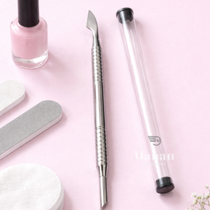 Pousse-cuticules double extrémité en acier inoxydable de qualité supérieure avec poignée antidérapante pour salons professionnels de manucure, pédicure et nettoyage des ongles - Product Image 6