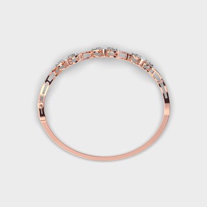 กำไลเพชรทรงหยดน้ำเพียร์คัทที่ได้รับการรับรองจาก IGI ประดับเพชรฟลอรัลเวฟ ทอง 9K สีเหลือง/ขาว/โรสโกลด์ - Product Image 4