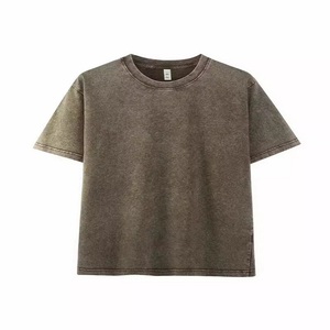 เสื้อยืดหลายสีสไตล์วินเทจซักกรดใช้ได้ทั้งชายและหญิงเสื้อยืดแฟชั่นโอเวอร์ไซส์ออกแบบโลโก้ได้ตามต้องการ - Product Image 3