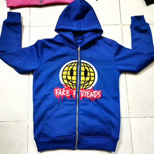 Ventes en gros de sweats à capuche unisexes de haute qualité, écologiques, avec logo brodé personnalisé, 430 GSM, sweats à capuche avec fermeture éclair pour la saison hivernale 2026 - Product Image 5