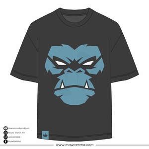 Camiseta Negra de Manga Corta para Hombre, de Alta Calidad, Talla Grande, con Estampado de Gorila Azul, Cuello Redondo, Informal, de Algodón Jersey - Product Image 5