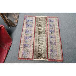 Alfombra Turca de 2.1x2.8 pies, Alfombra Vintage, Alfombra de Lana Azul Ombré - Product Image 1