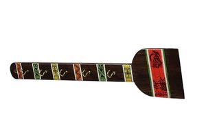 Soporte para llaves de madera de teca con espátula Horizontal con cinco ganchos soporte de correo montado para organizador de correo de madera decorativo de pared del hogar - Product Image 6