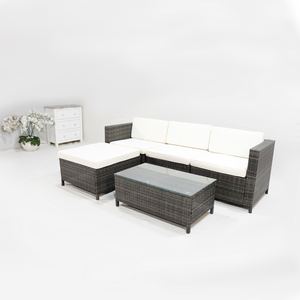 Artex Dong Thap Écologique Moderne Villa Salon Tissé À La Main 5 PCS Patio Canapé Ensemble Noir Fer Cadre Plat 5mm Rotin Épais - Product Image 4