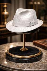 Chapeau en cuir d'alligator véritable, chapeau de cowboy de luxe, chapeau western en cuir exotique, chapeau de cowboy en alligator fait main - Product Image 2