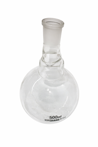Frasco de Vidrio Borosilicato de 500 ml, Fondo Redondo, Cuello Único, Pared Gruesa con Junta Esmerilada de 24/29 mm para Uso en Laboratorio - Product Image 3