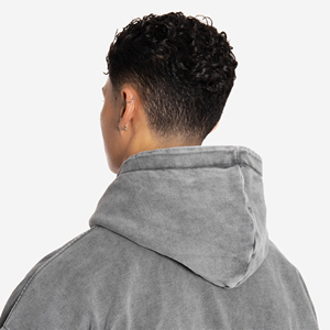 Nouveauté 2025 – Sweat-shirts unis pour hommes, délavés à l'acide, 100 % polyester, écologiques, séchage rapide, service OEM de haute qualité, vente en gros - Product Image 2