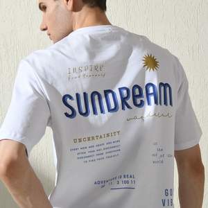 Alta calidad verano 100% algodón tejido en blanco Regular Fit camiseta de peso pesado liso hombres Unisex secado rápido transpirable - Product Image 2