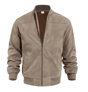 Veste en cuir d'hiver à prix de gros, logo américain, col montant, coupe-vent, décontractée, fermeture éclair, impression personnalisée, chauffante - Product Image 3