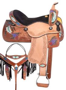 Selle de Cheval Western Anglaise de Course en Cuir Premium Faite à la Main, Confortable et Durable, avec Détails en Bois/Plastique – Vente en Gros de Haute Qualité - Product Image 4