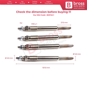 Bougies de préchauffage BGP45-1, 4 pièces, GX107 100226344 pour 2.0 2.2 D - Product Image 5