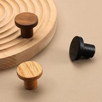 10 pièces chêne noir rond Style chinois armoire porte poignées armoire tiroir tire monotrou armoire boutons porte en bois