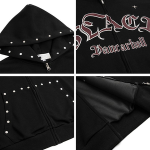 เสื้อฮู้ดมีซิปสำหรับผู้ชายผ้าฝ้ายเทอร์รี่แอซิดแบบปรับแต่งได้เสื้อครอปซิปสำหรับผู้ชาย - Product Image 4