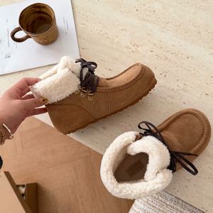 Bottes thermiques pour femmes en vente directe d'usine, bottes doublées de fourrure, bottes à la cheville tendance pour femmes, chaussures - Product Image 3