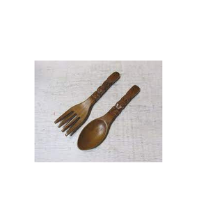 Juego de utensilios de madera hechos a mano, cuchara y tenedor de cocina, decoración del hogar, artículos para hoteles y hogar - Product Image 2
