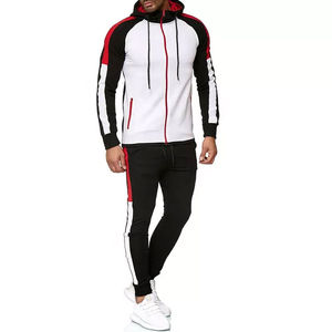 Ensemble de survêtement sportif unisexe en polaire zippé pour homme, décontracté, uni, hiver 2025, manches longues, respirant, 100% polyester - Product Image 5