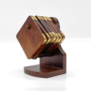 Sous-verres en bois carrés et ronds de luxe modernes pour la maison, le bureau et la table en pierre - Product Image 4