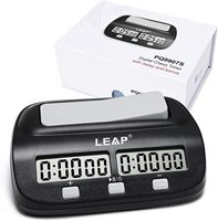 LEAP Horloge d'échecs Minuterie d'échecs numérique professionnelle pour jeux de société Minuterie avec fonction d'alarme Noir (Official Store)