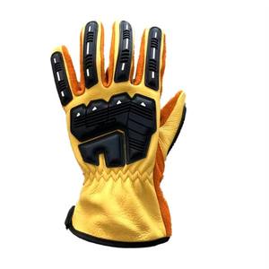 Guantes de Cuero Amarillo para Hombre, Personalización de Fábrica, Guantes Resistentes a Impactos y Cortes para Jardinería e Industria Pesada con TPR en la Parte Posterior - Product Image 5
