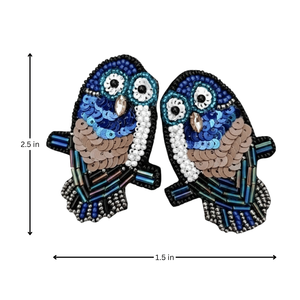 ต่างหูแฟชั่นทรงหยดน้ำ Neelpakshi ประดับลูกปัดลายรูปนก - Product Image 2