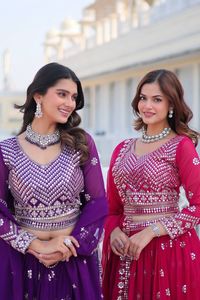 2024 verano Heavy Fox Georgette fiesta informal para niñas Lehenga Choli Festival bordado secuencia trabajo tejido impresión Producto Código Ram - Product Image 4