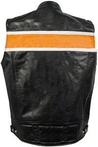 Top qualité toutes les tailles disponibles conception personnalisée logo privé bas prix look vieilli hommes gilet en cuir motard sans manches veste - Product Image 4