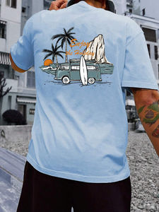 Camiseta de algodón suave 100% lavada con ácido Vintage para hombre Tendencia impresa digital en Pakistán - Product Image 5