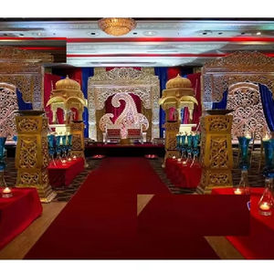Decoración de Escenario para Bodas Indias Tradicionales, Decoración de Escenario para Bodas Indias, Decoración de Escenario de Fibra para Bodas - Product Image 1