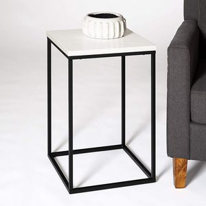 Mesa de Centro Extensible con Diseño de Mármol y Base de Hierro, Fácil de Mover, para Sala de Estar, Muebles de Lujo Clásicos de la India - Product Image 4