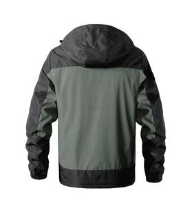 Veste coupe-vent d'été imperméable et coupe-vent sur mesure OEM, noire, à capuche, avec col montant et fermeture éclair pour hommes - Product Image 5