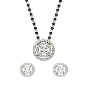 Compre un Conjunto de Mangalsutra de Plata Pura, Joyería Fina Étnica Clásica y Moderna con Circonita y Diamantes para Bodas, Fiestas y Compromisos - Product Image 1