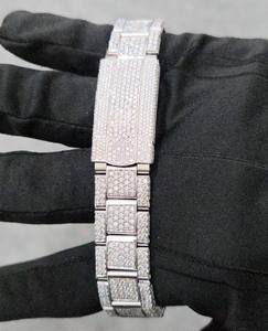 RX Vente Chaude De Luxe Diamant En Acier Inoxydable Montre À Quartz Hommes Femmes Designers Hip Hop VVS D Couleur Moissanite - Product Image 4