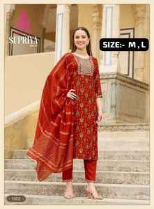 Rayonne à bon prix avec broderie pantalon Kurti et fabricant de mode pour femme Dupatta de l'Inde au taux le plus bas - Product Image 6