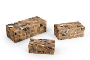 Boîte à bijoux en bois sculpté avec incrustation d'os de corne pour la décoration de la maison de luxe, solution de rangement élégante pour cadeaux, artisanat moderne et durable - Product Image 2