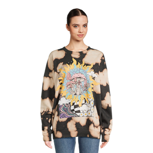 Imprimé surdimensionné élégant femmes sweats conception personnalisée à la mode décontracté col rond Slim Fit sweats pour les femmes - Product Image 2