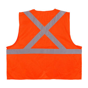 Gilet de sécurité personnalisé jaune haute visibilité classe 2 tissu en toile standard avec rayures argentées réfléchissantes pour l'été 2 poches incluses - Product Image 2