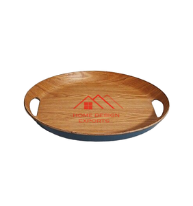 Plateau de service alimentaire en bois 2025 le plus vendu avec poignée sculptée à la main - Product Image 3