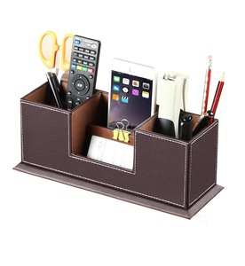 Porte-stylo en cuir marron porte-accessoires mobiles gravé stockage de papeterie imprimé numérique pour le bureau ou la maison - Product Image 3