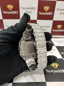 Personalizable 100% Diamond Tester Pass Moissanite Reloj de pulsera Parejas de moda Reloj Caja de acero inoxidable PC Dial Mecánico - Product Image 5